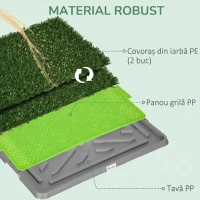 PawHut Toaletă pentru Câini cu Gazon Artificial, Iarbă de Schimb și Tavă Inferioară, 67x41cm(m-5)