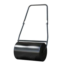 DURHAND 38L Garden Lawn Roller, Water Sand Filled Outdoor Grass Roller, Heavy Duty Metal Lawn Push Rolling Tool Aerator for Grass Seeding, Soil Levelling, Black(m-10)
