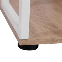HOMCOM Computer Desk with Drawers and Bookshelf, Writing Desk for Home Office with Storage Shelves, Study Workstation, Oak(m-14)