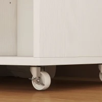 HOMCOM Mueble para Impresora con Ruedas 3 Cajones Barra Ajustable 2 Estantes Abiertos y Asas para Documentos Tamaño A4 Blanco(m-12)