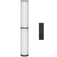 HOMCOM Candeeiro de Pé Moderno Candeeiro de Sala com Brilho Temperaturas de Cor Ajustáveis 3000K-6000K Controle Remoto Magnético Temporizador para Quarto Escritório Decoração Ø20x135 cm Bege(m-1)