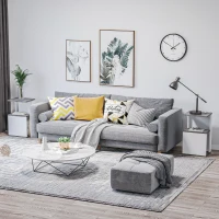 HOMCOM Set 2 Comodini Moderni dal Design Irregolare con Ripiano Aperto in Truciolato, 35x29.5x60 cm, Grigio e Bianco(m-9)
