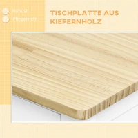 HOMCOM Servierwagen Küchenwagen Rollwagen Küchentrolley mit Schrank Schublade Holz weiß 89 x 40 x 84 cm(m-6)
