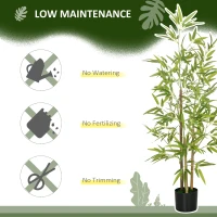 HOMCOM Artificial Plant Bamboo Artificial Tree Height 120 cm with Pot for Home Indoor Decor(m-6)