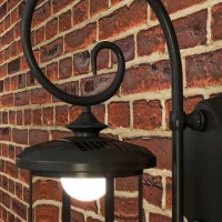 Outsunny Lampada da Esterno con Pannello Solare, Impermeabile IP44 e Accensione Automatica, Nero(m-7)