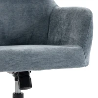 HOMCOM Cadeira de Escritório Ergonômica Poltrona de Escritório em Chenille com Altura Ajustável Função de Basculamento Azul(m-6)