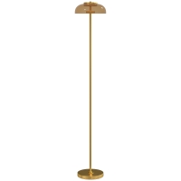 HOMCOM Lampadaire sur pied de salon, lampe salon LED avec lumière chaude 3000 K et interrupteur à pied, Ø25x134cm, ton laiton