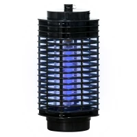 Outsunny Lampada Antizanzare Elettroinsetticida con Luce UV per Interno ed Esterno, 11x11x26 cm, Nero(m-10)