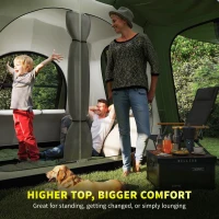 Outsunny 4 Man Tunnel Tent, Family Camping Tent with Porch, Bedroom and Living Area, Sewn in Groundsheet, 3000mm Waterproof, Portable with Bag for Hiking, Festival, Backpacking, Green(m-4)