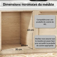 HOMCOM Poubelle sous évier coulissante, poubelle de tri sélectif, 2 x 20L, seaux intérieurs amovibles, 52 x 33,5 x 41 cm, noir(m-6)