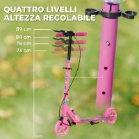 AIYAPLAY Monopattino per Bambini 3-8 Anni con Ruote Luminose, Impugnatura Regolabile e Freno Posteriore, Rosa(m-4)