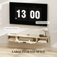 HOMCOM 120 cm Floating TV Unit for TVs up to 50 Inch - Natural(m-5)