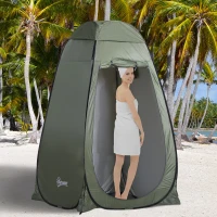 Outsunny Tienda de Ducha Pop-Up Tienda de Privacidad Portátil Tienda Instantánea  con Bolsa de Transporte para Baño Vestuario Cambiador 120x120x190 cm Verde(m-10)