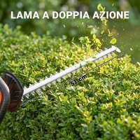Outsunny Tagliasiepi a Batteria 18V con Batteria da 2Ah, Caricatore, Lama a Doppia Azione 51cm, Arancione(m-6)