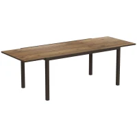 Outsunny Tavolo da Giardino Allungabile da 160-240 cm per 6-8 Persone Rettangolare in Acciaio e Alluminio, Effetto Legno(m-1)