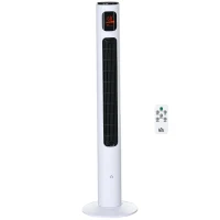 HOMCOM Ventilateur colonne oscillation 70° minuterie 12h panneau de capteur LED 45W télécomande 2 modes de contrôle blanc(m-11)