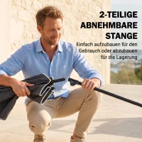 Outsunny Sonnenschirm Strandschirm Gartenschirm Schirm Balkonschirm Sonnenschutz knickbar Grau(m-7)