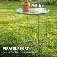 Outsunny Steel Removable Tray Top Garden Table - Green(m-5)