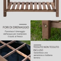 Outsunny Letto per Orto Rialzato in Legno con Ripiano Pieghevole e Mensola Inferiore, 123x54x80cm(m-5)