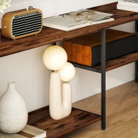 HOMCOM TV Unit for TVs up to 60 Inches, Industrial TV Stand with Storage Shelves, Entertainment Centre for Living Room, Bedroom(m-8)