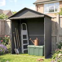 Outsunny Capanno da Giardino 1.1x2 m con Porta Avvolgibile, Tenda Garage per Bici e Moto, Grigio Scuro(m-8)