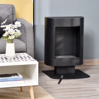 HOMCOM Camino a Bioetanolo con Serbatoio da 0.9L, Copertura fino 20㎡, 46.5x53x65cm, Nero(m-8)