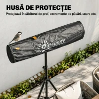 Outsunny Încălzitor Electric cu Infraroșu pentru Exterior 2500 W, Ip65, Negru(m-6)