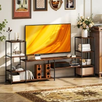 HOMCOM TV Unit for TVs up to 60 Inches, Industrial TV Stand with Storage Shelves, Entertainment Centre for Living Room, Bedroom(m-6)
