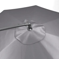 Outsunny 3 m Overhanging Cantilever Parasol, with Cross Base - Grey(m-12)
