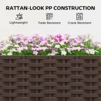 Outsunny Plastic Raised Garden Bed with Legs, Self Watering Elevated Planter Boxes with Drainage Holes and Plugs(m-6)