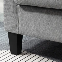 HOMCOM Poltrona Moderna Imbottita con Seduta Profonda, Poltroncina da Camera e Soggiorno, 75x72x74cm, Grigio(m-8)