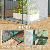 Outsunny Invernadero de Exterior con Puerta con Cremallera Base Impermeable y Marco de Acero 90x90x105 cm Transparente(m-7)