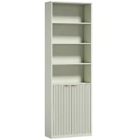 HOMCOM Bookcase Adjustable Shelf Bookshelf Anti-Tip Hardware 6-Tier, Light Green(m-1)