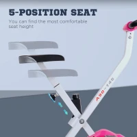 HOMCOM Folding Exercise Bike LCD Monitor Home Gym Exercise Adjustable Tension Padded Seat Heart Rate Monitor Pulse Sensor Pink(m-5)