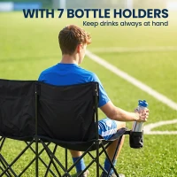 Outsunny 6 Seater Folding Camping Chair with Cup Holder & Carry Bag - Black(m-5)