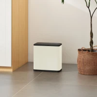 HOMCOM 8L Hanging Kitchen Bin, Rubbish bin with Lid and Removable Inner Bucket for Kitchen Cabinet Door, Under Sink, Office(m-9)