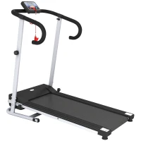 HOMCOM Cinta de Correr Plegable Cinta de Andar Eléctrica Velocidad de 1-10km/h con Pantalla LCD 125x61x118 cm Negro y Gris(m-11)