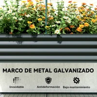 Outsunny Huerto Urbano Elevado con Cubierta de Invernadero y Estante Inferior para Cultivo Plantas 120x55x140 cm Gris Oscuro(m-8)
