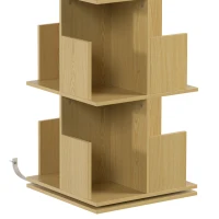 HOMCOM Libreria Girevole a 4 Livelli con 16 Scomparti, 39x39x128,3 cm, Rovere(m-9)