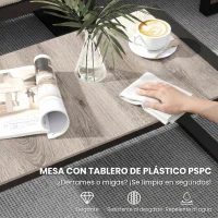 Outsunny Conjunto de Jardín Exterior de 4 Piezas con 2 Sofás de 2 Plazas 1 Sillón sin Brazos y Mesa de Centro con Cojines Caqui(m-6)