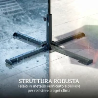 Outsunny Base pieghevole a croce per ombrelloni 38-48 mm, supporto patio, grigio scuro(m-6)