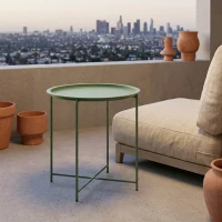Outsunny Steel Removable Tray Top Garden Table - Green(m-10)