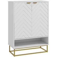 HOMCOM Shoe Storage Cabinet, Modern Shoe Cupboard with Open Shelf, Adjustable Shelf, 6 Vents, Shoe Rack for 12 Pairs of Shoes(m-1)