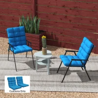 Outsunny 2-Piece Seat Cushion Replacement with Backrest, Garden Patio Chair Cushions Set with Ties, Blue(m-10)