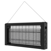 HOMCOM Lâmpada Anti-Mosquitos com Luz LED Mata Mosquitos Elétrico 8W Efetivo para 60 m² com Corrente para Interior Jardim Terraço Pátio 49x6x25 cm Preto(m-11)