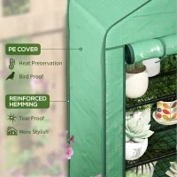Outsunny Four-Tier Mini Greenhouse, with Reinforced Plastic Cover(m-4)