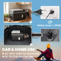 Outsunny 30L Compressor Car Fridge Freezer, Camping Refrigerator with App Control, 12/24V DC and 100-240V AC, Black(m-9)