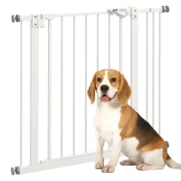 PawHut Metal 74-87cm Wide Adjustable Dog Gate Black(m-22)