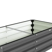 Outsunny Rectangle Raised Garden Bed Box with Weatherized Steel Frame for Vegetables, Flowers, & Herbs, 120 cm x 60 cm x 30.5 cm, Light Grey(m-10)