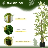 HOMCOM Artificial Plant Bamboo Artificial Tree Height 120 cm with Pot for Home Indoor Decor(m-5)